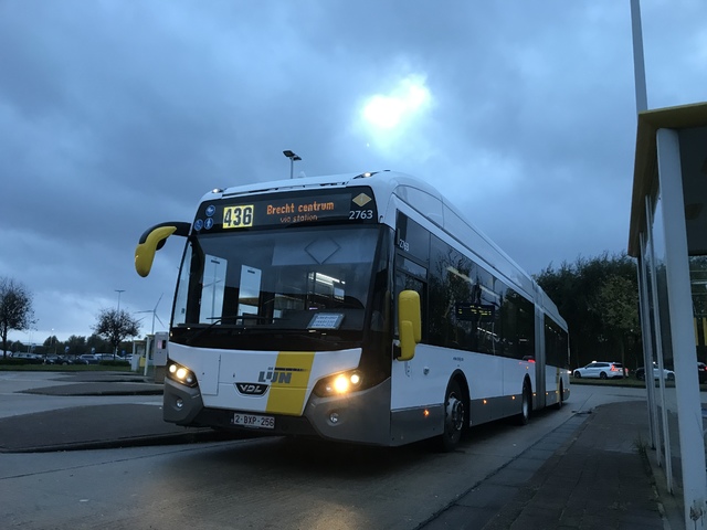 Foto van DeLijn VDL Citea SLFA-180 Hybrid 2763 Gelede bus door_gemaakt Delijn821