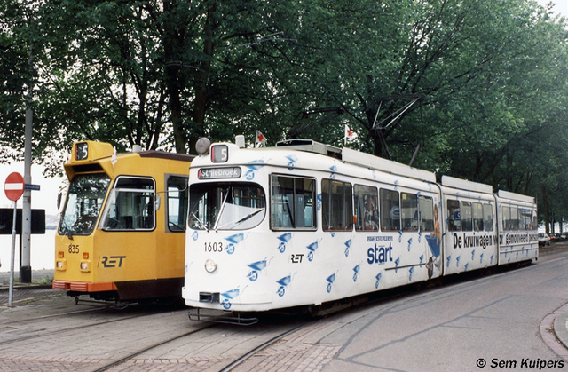 Foto van RET Rotterdamse Düwag GT8 1603 Tram door RW2014