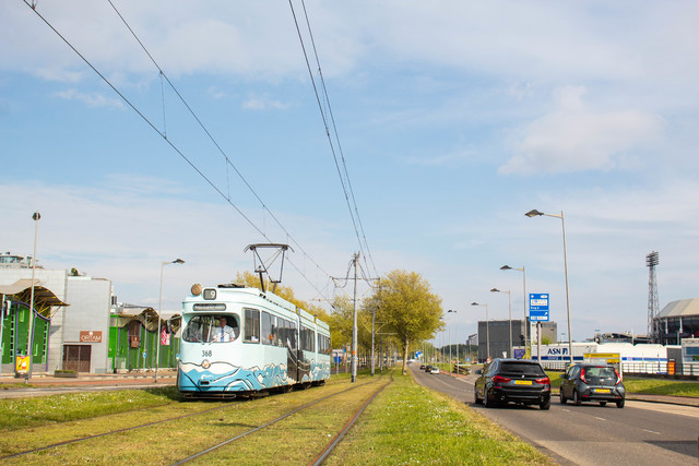 Foto van RoMeO Rotterdamse Düwag GT8 368 Tram door GB523