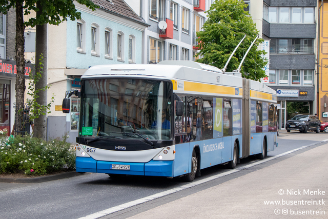 Foto van SWS Hess Swisstrolley 957 Gelede bus door Busentrein