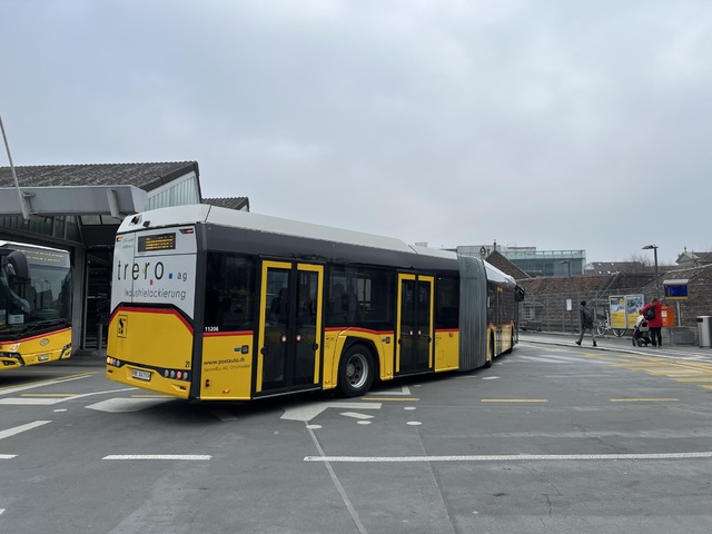 Foto van Postauto Solaris Urbino 18 11206 Gelede bus door Stadsbus