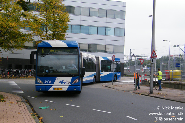 Foto van GVU Van Hool AGG300 4908 Dubbelgelede bus door Busentrein