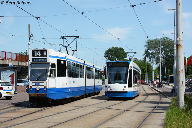 Foto van GVB 9- & 10G-tram 801 Tram door RW2014