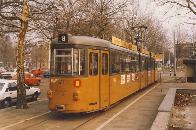 Foto van RET Rotterdamse Düwag GT8 371 Tram door JanWillem