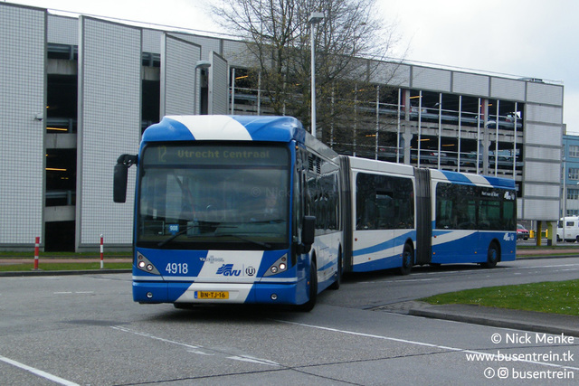 Foto van GVU Van Hool AGG300 4918 Dubbelgelede bus door Busentrein