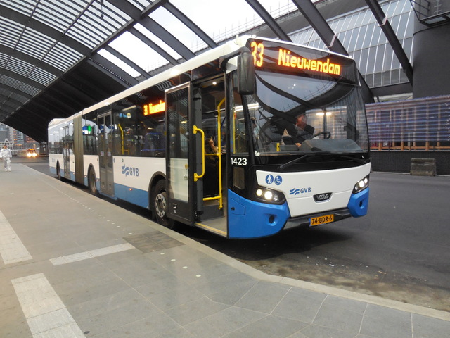 Foto van GVB VDL Citea SLFA-180 1423 Gelede bus door Stadsbus