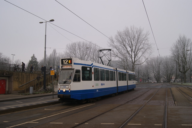 Foto van GVB 9- & 10G-tram 794 Tram door vrijgezel