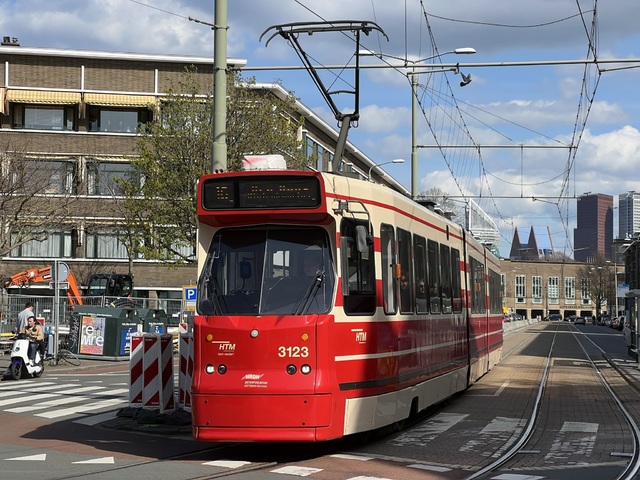 Foto van HTM GTL8 3123 Tram door Stadsbus