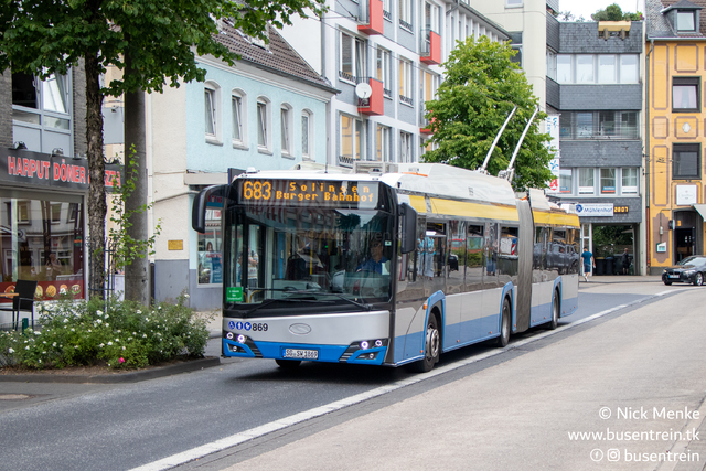 Foto van SWS Solaris Trollino 18 869 Gelede bus door_gemaakt Busentrein