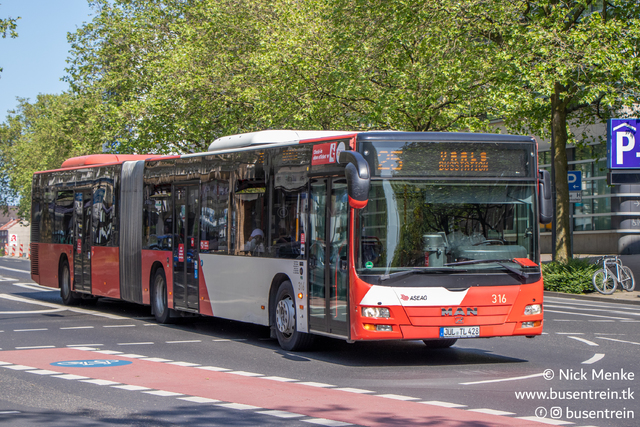 Foto van ASEAG MAN Lion's City GL 316 Gelede bus door Busentrein