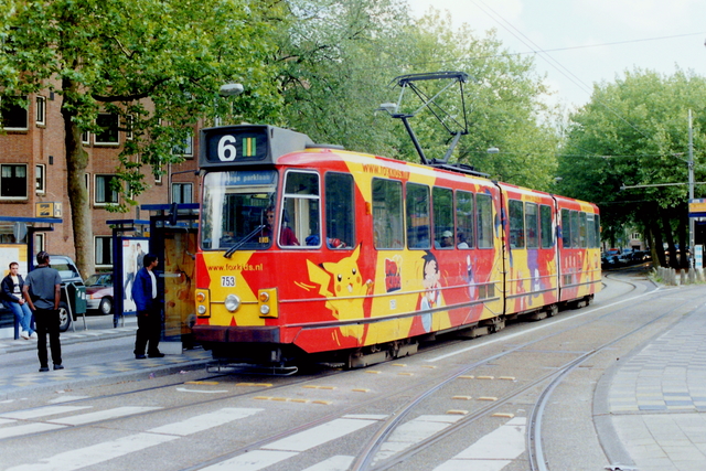 Foto van GVB 8G-tram 753 Tram door CN6635