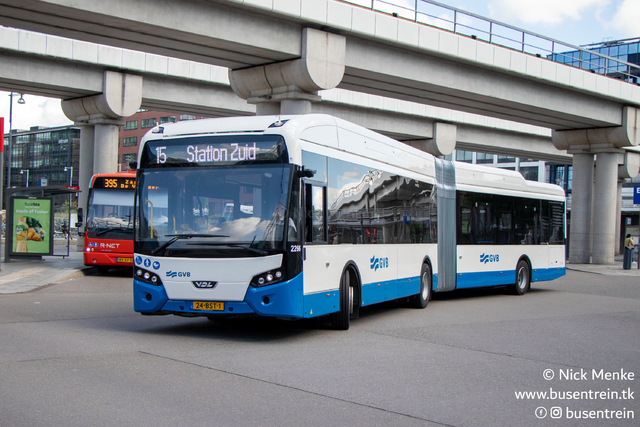 Foto van GVB VDL Citea SLFA-180 Electric 2266 Gelede bus door Busentrein