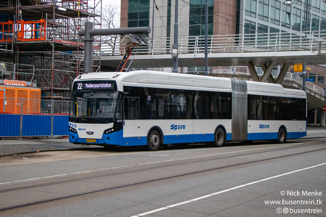 Foto van GVB VDL Citea SLFA-180 Electric 2275 Gelede bus door Busentrein