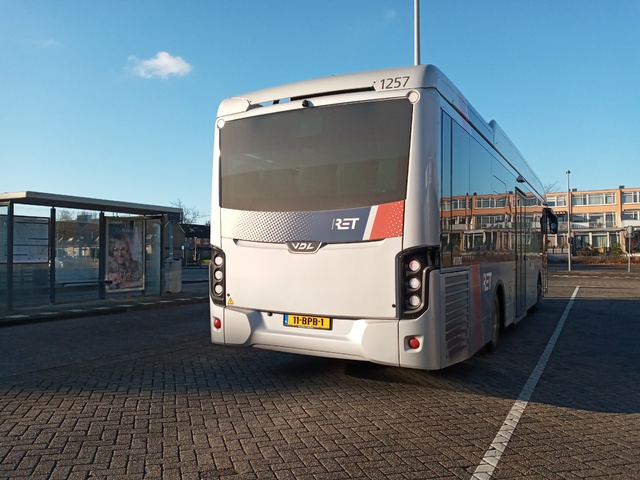 Foto van RET VDL Citea SLE-120 Hybrid 1257 Standaardbus door_gemaakt Sneltram