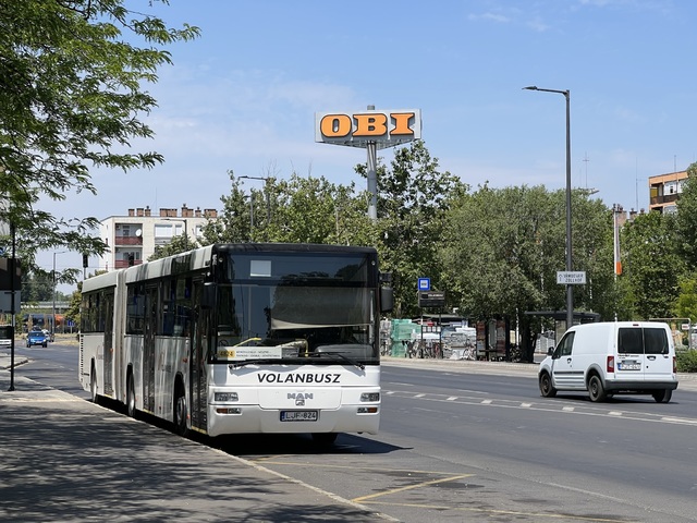 Foto van Volanbusz MAN A75 824 Gelede bus door_gemaakt Stadsbus