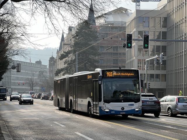 Foto van VBZ Mercedes-Benz Citaro G 426 Gelede bus door Stadsbus