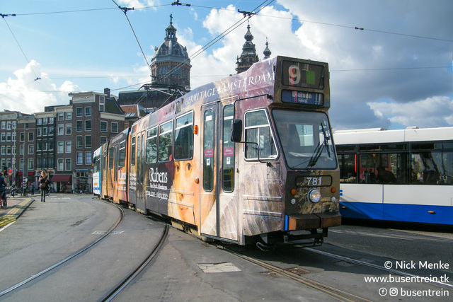 Foto van GVB 9- & 10G-tram 781 Tram door Busentrein