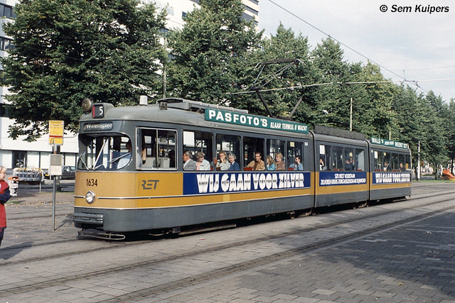 Foto van RET Rotterdamse Düwag GT8 1634 Tram door RW2014