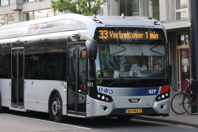 Foto van RET VDL Citea SLF-120 Electric 1431 Standaardbus door Tramspoor